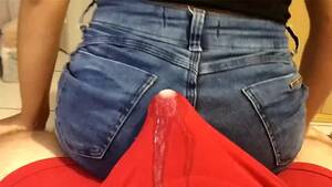 cum on pants - Dry humping in jeans shorts made him cum in pants during a lapdance watch  online or download