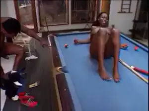 ebony fucked on pool table - Ebony chick cunt and ass fucked on pool table | xHamster