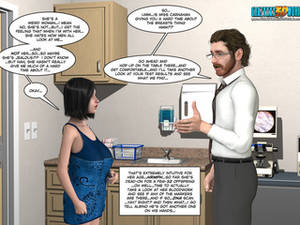 hermaphrodite toon sex - ... Toon brunette teen in a blue dress with huge tits - Picture 2