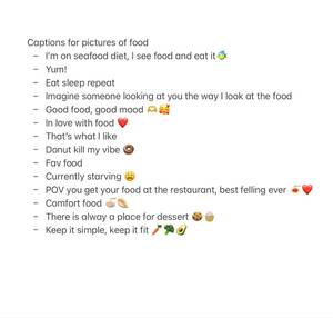 Food Porn Captions - Captions for pics of food ðŸ’ðŸðŸ¥­ðŸ‰ðŸ“ ( follow for more) | Short instagram  quotes, One word instagram captions, Clever captions for instagram