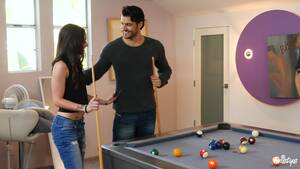 brunette pool table - Amazing sex on the pool table with amateur brunette Gia P... | Any Porn