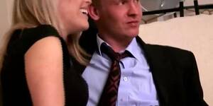 Cfnm Couch Blowjob - CFNM blond blowjob threesome on their couch with dressed stud - Tnaflix.com