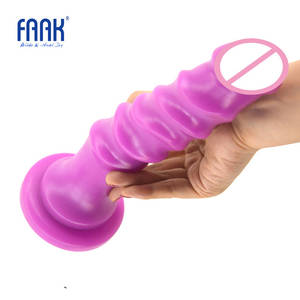 fake dick anal - FAAK Ribbed dildo 24cm long dildo thread dick sucker G spot fake penis  female women anal