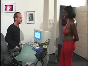 Interview Black Guy - Pretty ebony chick Malaisah has job interview as secretary for aged white  man - XNXX.COM