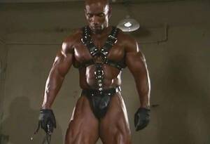 black muscle - Black bodybuilder in leather muscle worship - ThisVid.com