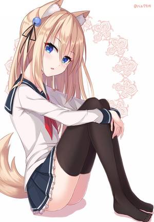 Anime Neko Fox Girl Porn - A pretty girl. A fox-girl.