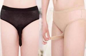 hand job briefs - BDSM sexy silk Man penis bag gstrings translucent panty bandage thong  handjob sex game for man