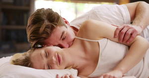 black sleeping couples - Young Couple Sleeping In Bed, Loving Husband Embracing Wife Lying On White  Linen With Eyes Closed Enjoying Smiling In Light Nap In The Morning Before  Waking ...