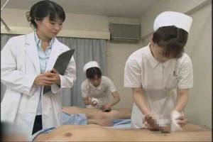 naked japanese nurses with patients - Japanese nurses get trained in CFNM penis care