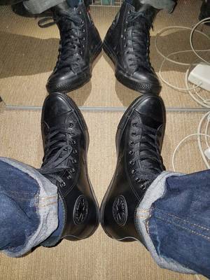 Converse Leather Porn - All black leather Chuck's All black Chuck Taylor's