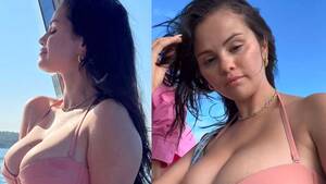 cum shot hentai selena gomez - Selena Gomez Shares Sexy Pink Bikini Shots From Bachelorette Party Yacht