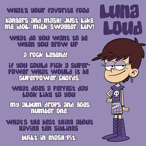 Luna Loud Porn Cartoon - Get to know Luna Loud! #theloudhouse