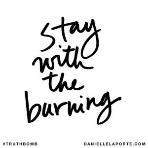 Hdography - Stay with the burning. Subscribe: DanielleLaPorte.com #Truthbomb #Words  #Quotes