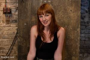 bondage lactating tits - Photo number 3 from Sexy red head with HUGE lactating nipples severely  bound in a reverse