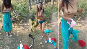 indian girl nude voyeur - Female bicyclist tries to cover boobs when she is caught by Indian voyeur |  AREA51.PORN
