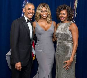 2016 Michelle Obama Porn - Barack Obama and Michelle Obama posing with a transgender actress Laverne  Cox, but where are the porn stars?