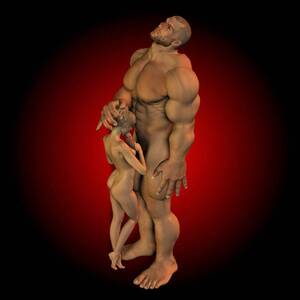 cartoon giant monster cock tiny - Giant hard cock strongman fucks a petite girl - 3D Porn @ Hard Cartoon Porn