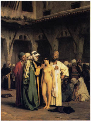 Arab Slave Market Porn Caption - Painting of a 19th Century Arab slave market. Notice the ethnicity of each  person. This ancient Arab slave trade scene was typical of the period, ...