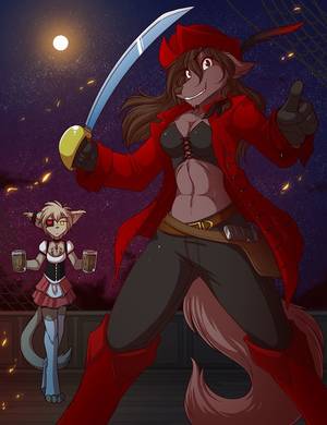 Goth Furry Porn - Pirate Natani and her Basitin Wench by Tom Fischbach.