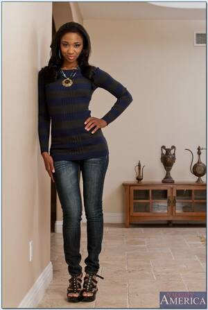 jade nacole in tight jeans - Black wife Jade Nacole strips and shows her big ass and tits in a solo