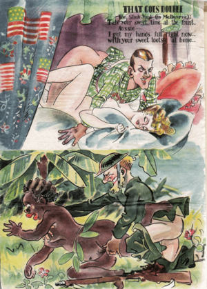 1940 Japanese Porn - Japanese WW2 propaganda for Australian troops // Japan // 1940s :  r/PropagandaPosters