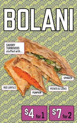 Afghan Homemade - Bolani ~ a savory homemade afghan turnover filled with either pumpkin,  spinach, lentils,