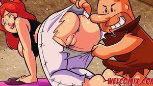 flinestone tits fat ass - Flintstones comic about threesome yoga fuck with ripped pants