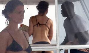 Katie Holmes Interracial Porn - Katie Holmes turns heads in tiny black bikini on mega yacht with boyfriend  Jamie Foxx | Daily Mail Online