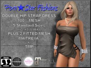 black porn star dress - Second Life Marketplace - Porn*Star Fashions BROWN MESH Double Hip Strap  Dress
