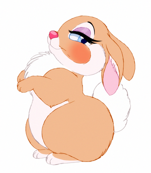 Anthro Female Furry Porn Bambi - 150293 - safe, artist:prettypinkpony, miss bunny (bambi), lagomorph,  mammal, rabbit, semi-anthro, bambi (film), disney, 2d, blue eyes, blushing,  cream body, cream fur, female, fur, looking at you, side view, simple  background, solo,