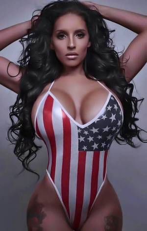 naked big boobs hypnotized - Gorgeous girl with huge tits in a star spangled vest