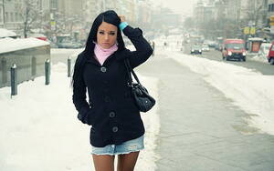 Ashley Bulgari Porn - HD wallpaper: Ashley Bulgari, snow, one person, young adult, portrait,  looking at camera | Wallpaper Flare