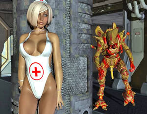 Alien Nurse Porn - Sexy nurse tries to escape a horny alien | 3dwerewolfporn.com