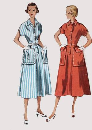 1950s Costume Porn - Vintage 1950s Shirtwaist Dress with Kimono Sleeves Sewing Pattern  Simplicity 3289 50s Rockabilly Sewing Pattern Size
