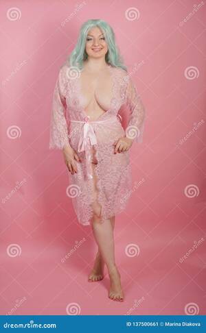chubby mature nude models - Curvy Chubby Adult Woman Posing Naked in Transparent Cute Dresses Alone on  Pink Studio Background Stock Image - Image of hair, lingerie: 137500661