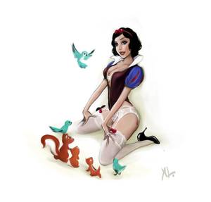 cartoon sex ariel vs snow white - I was inspired by adam hughes awesome pin-up style and decided to start a  series of sexy disney princesses pin-ups. First one took some time because  I ...