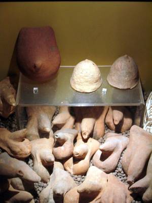 Ancient Roman Sex Toys - Votive offerings from Pompeii representing breasts, penises, and a uterus -  By get directly