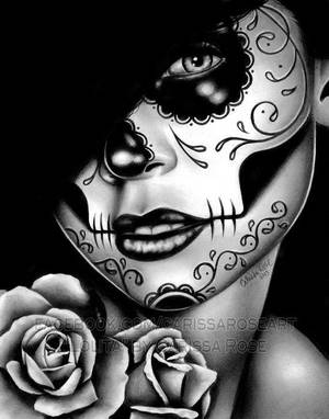 Catrina Day Of The Dead Porn - Dia De Los Muertos Sugar Skull Girl Portrait Lolita By Carissa Rose Art  Print apprx 11x14
