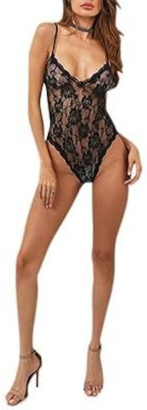 Adult Porn Lingerie - Buy hot lingerie adult product porn o lenceria costumes underwear pajamas  teddy for women lace porno babydoll black S at Amazon.in