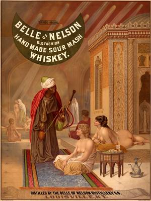 Aztec Indians Cartoon Sex Slave Porn - Belle of Nelson whiskey poster (1878), based on a harem scene by Jean-LÃ©on  GÃ©rÃ´me.