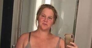 Amy Schumer Porn Caption Photoshop - Amy Schumer Says She Feels 'Strong And Beautiful' In New Nearly Naked  Pregnancy Pic