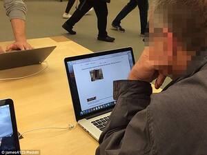 caught watching porn - A man is caught watching porn at Sydney's Apple store | Daily Mail Online