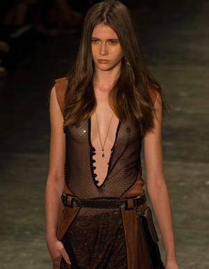 a fashion model - GETTY. ART OR PORN? Lilly Sarti's models flashes the flesh