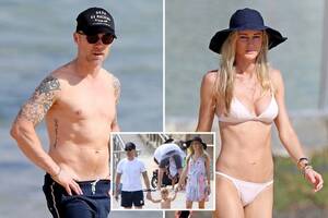 naked beach wife stroke - Ronan Keating goes topless and shows off tattoos in rare beach outing with  wife Storm | The Irish Sun