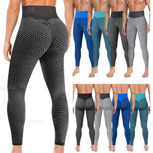 Male Yoga Porn - Mens Tiktok Leggings Sports Gym Compression Training Fitness Jogger Yoga  Pants | eBay