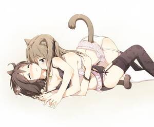Anime Lesbian Cat Girls - Neko Maid Hentai Lesbian | Sex Pictures Pass