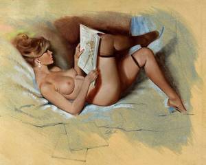 fantasy pin up girls nude - Fritz Willis Classic Pin Up Girl Art Vintage Poster