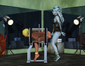 Alien Lesbians Galleries - Alien lesbian fucking a captured girl with strapon