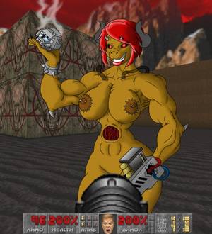 Doom Female Demon Porn - e621 abs armor breasts cyberdemoness cybernetics cyborg demon doom dyveira  female first_person_view gore gun helmet horn