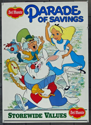 Disneys Alice In Wonderland 1951 Porn - Original Disney/Del Monte : Alice In Wonderland (1983) movie poster in VF  condition for $150.00